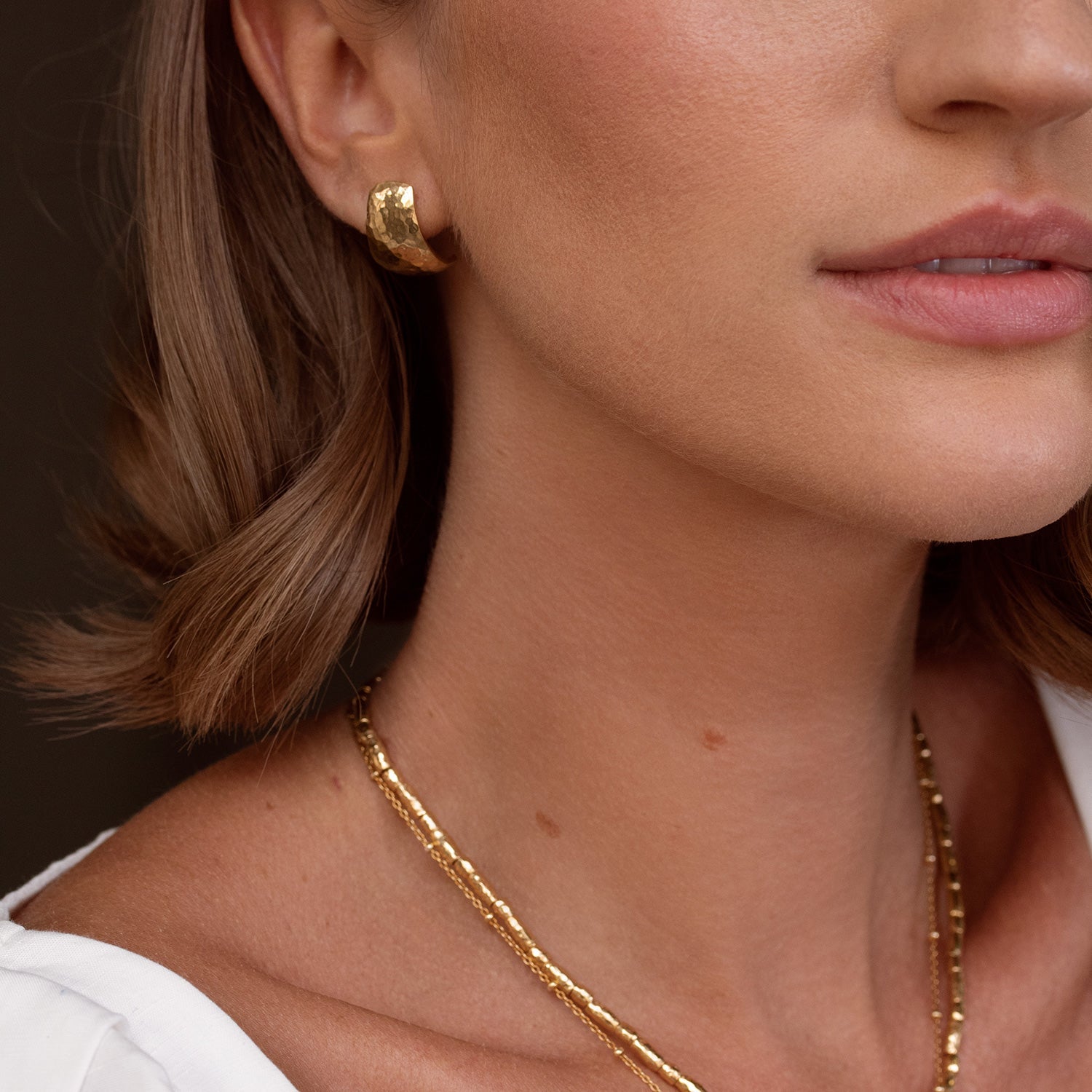 Chunky Tapering Half Hoop Nomad Earrings