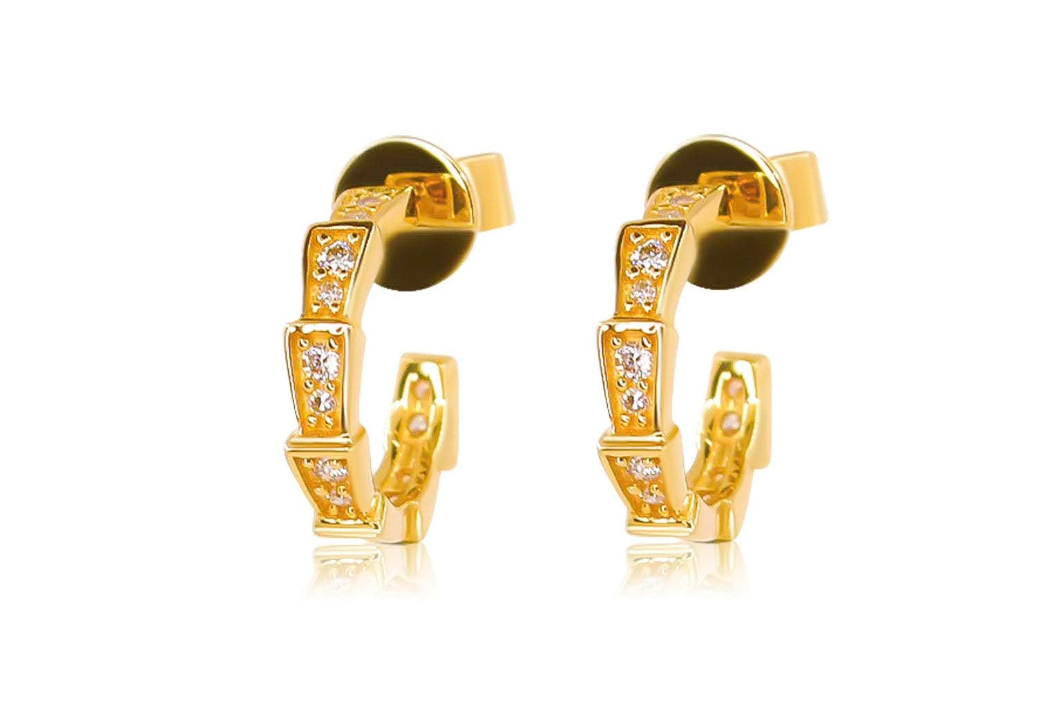 Gold Multi Rectangle Diamond Earring