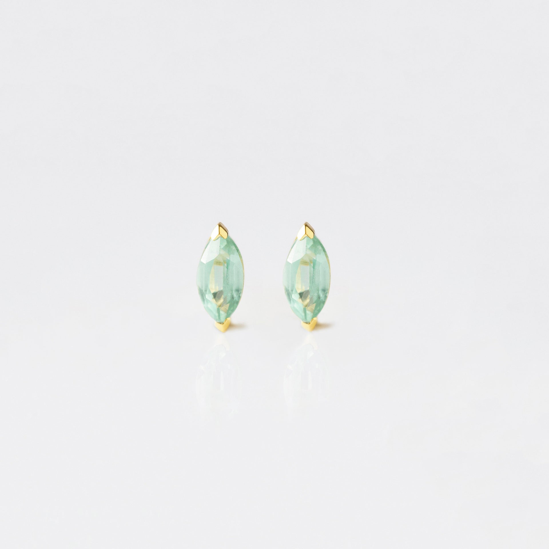 Mint Kyanite Marquise Stud Earrings