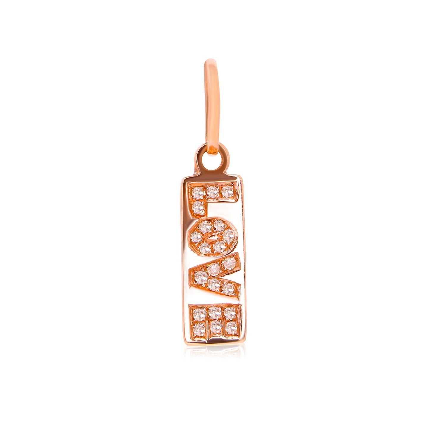 Gold Tiny Diamond Love Engraved Pendant