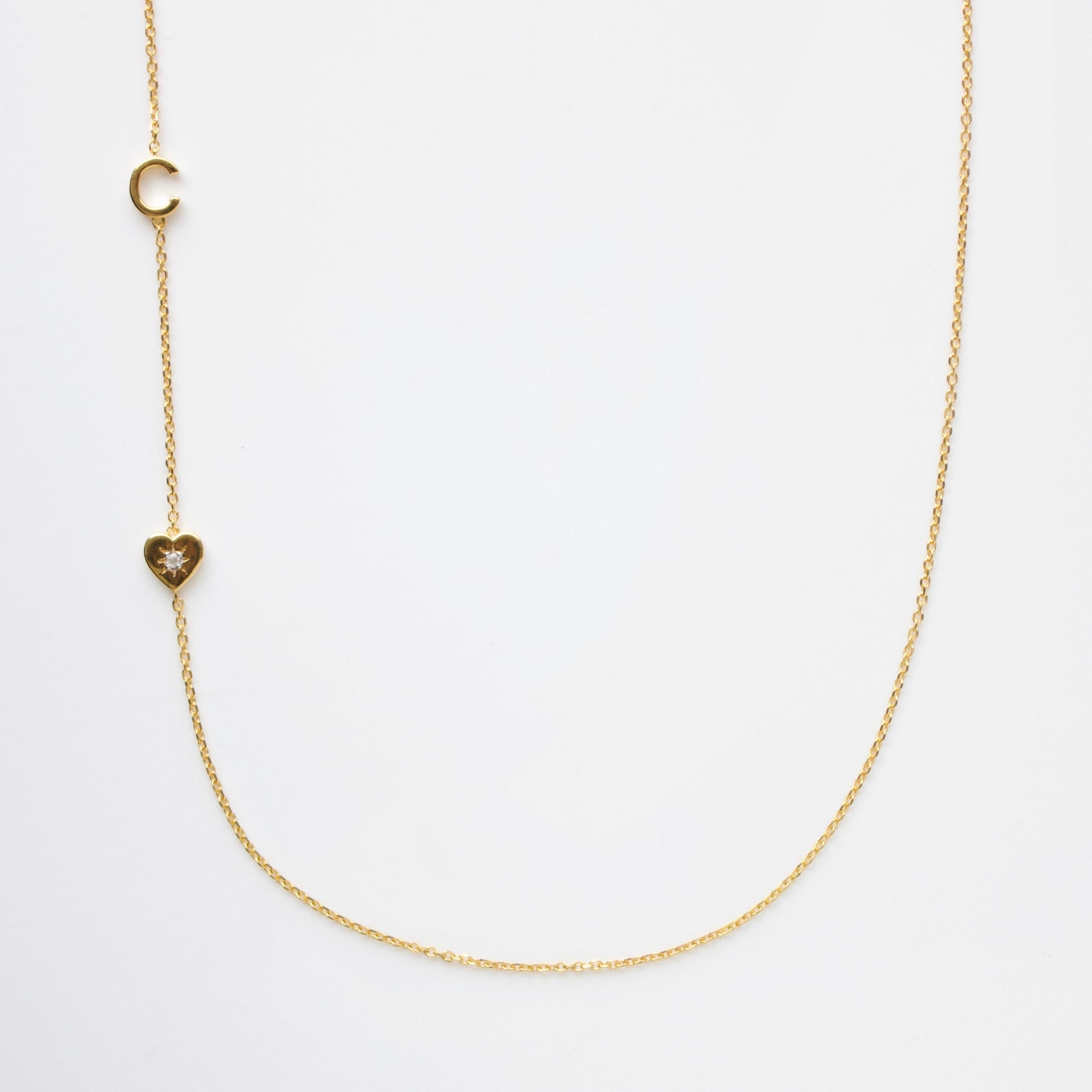 Louise Thompson Lucky Diamond Initial Necklace