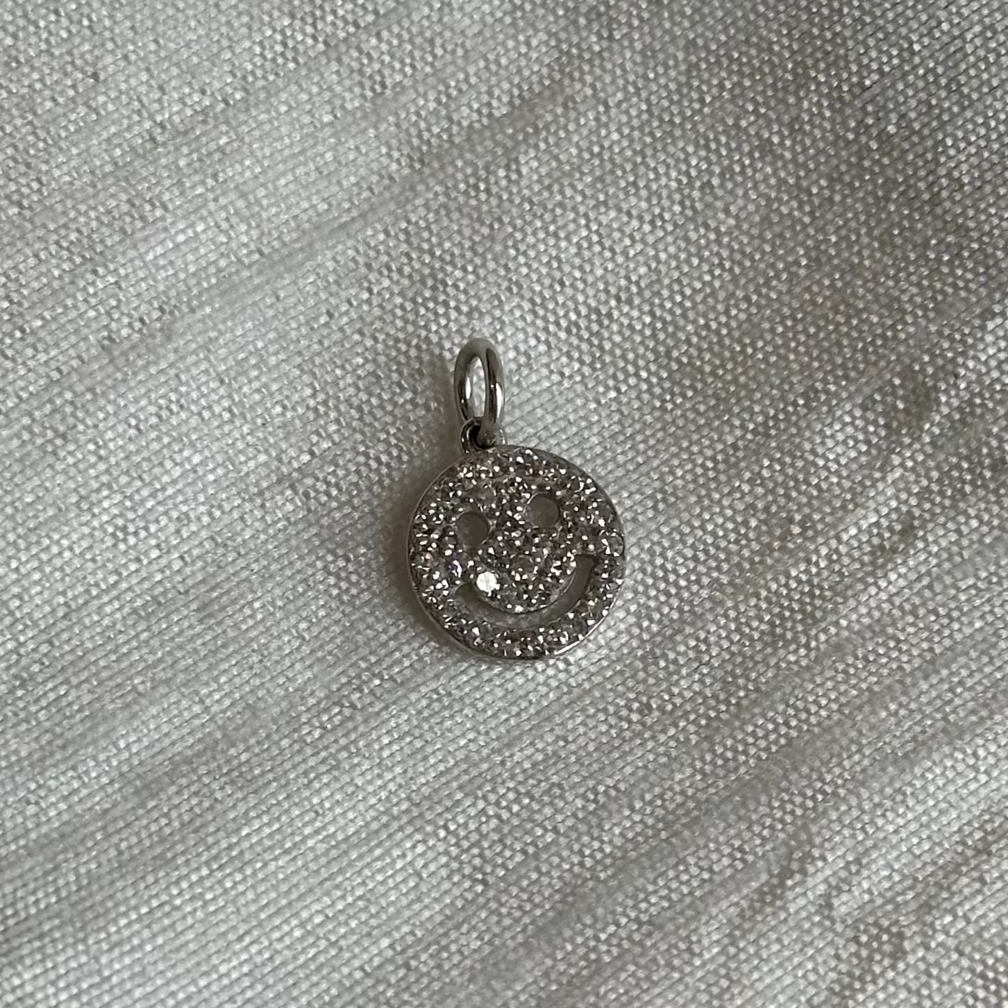 Gold Diamond Happy Face Pendant