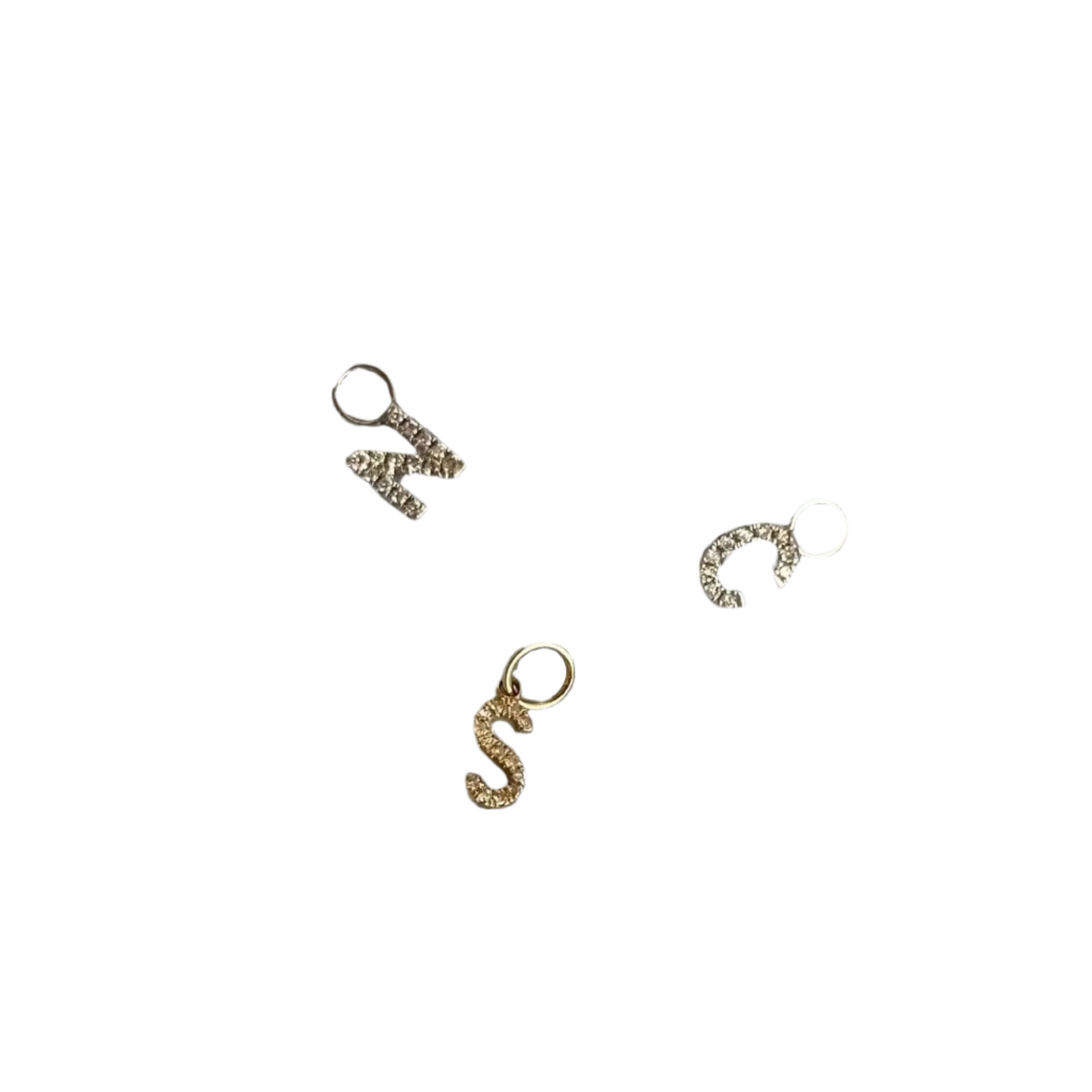 Gold Diamond Letter Earring Charm