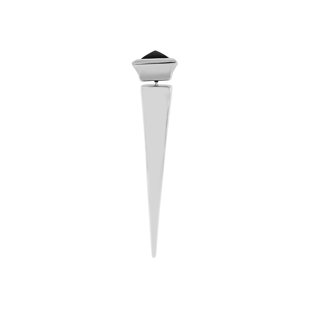 AMAZON SPIKE EARRING SILVER WITH ONYX