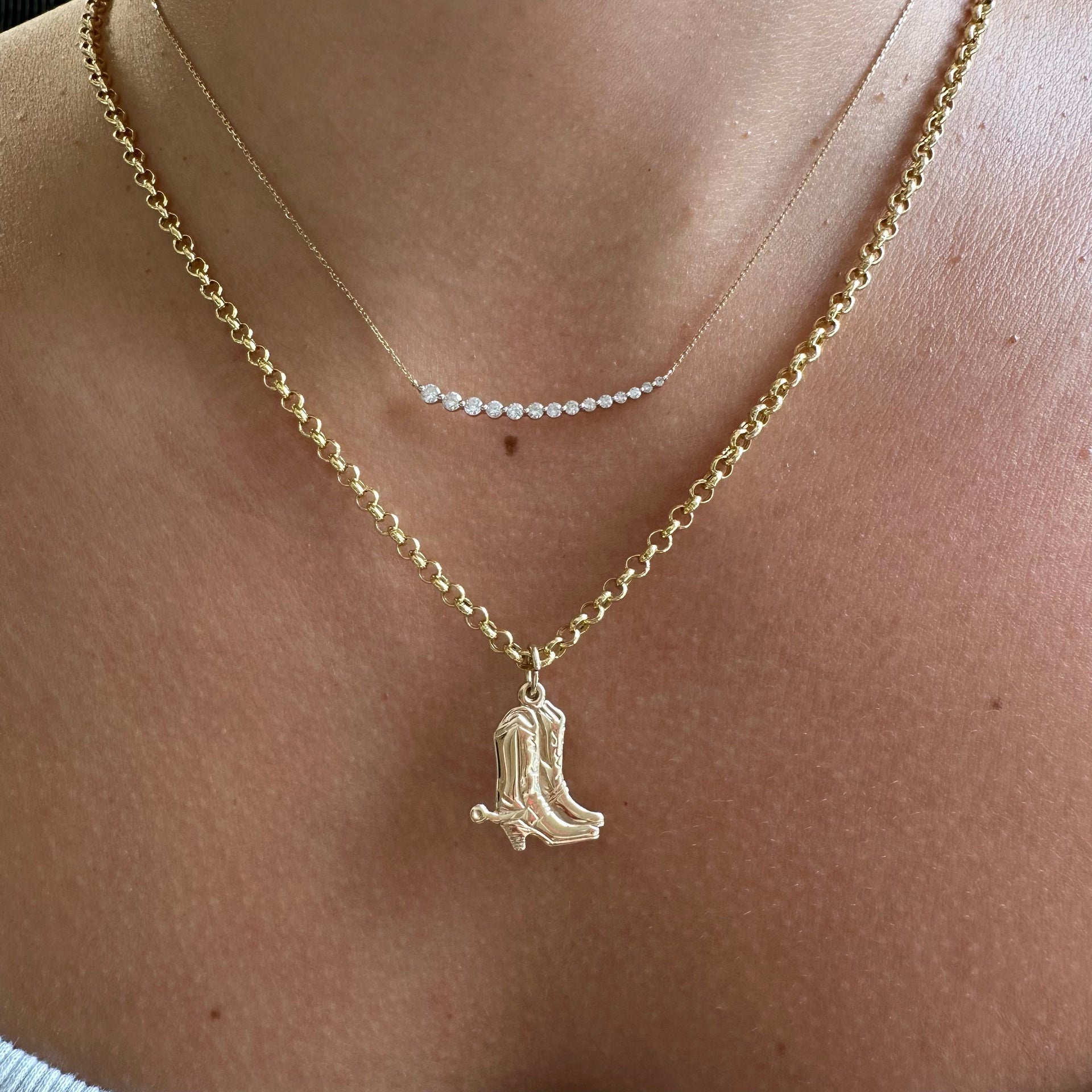 Gold Small Rolo Chain Necklace