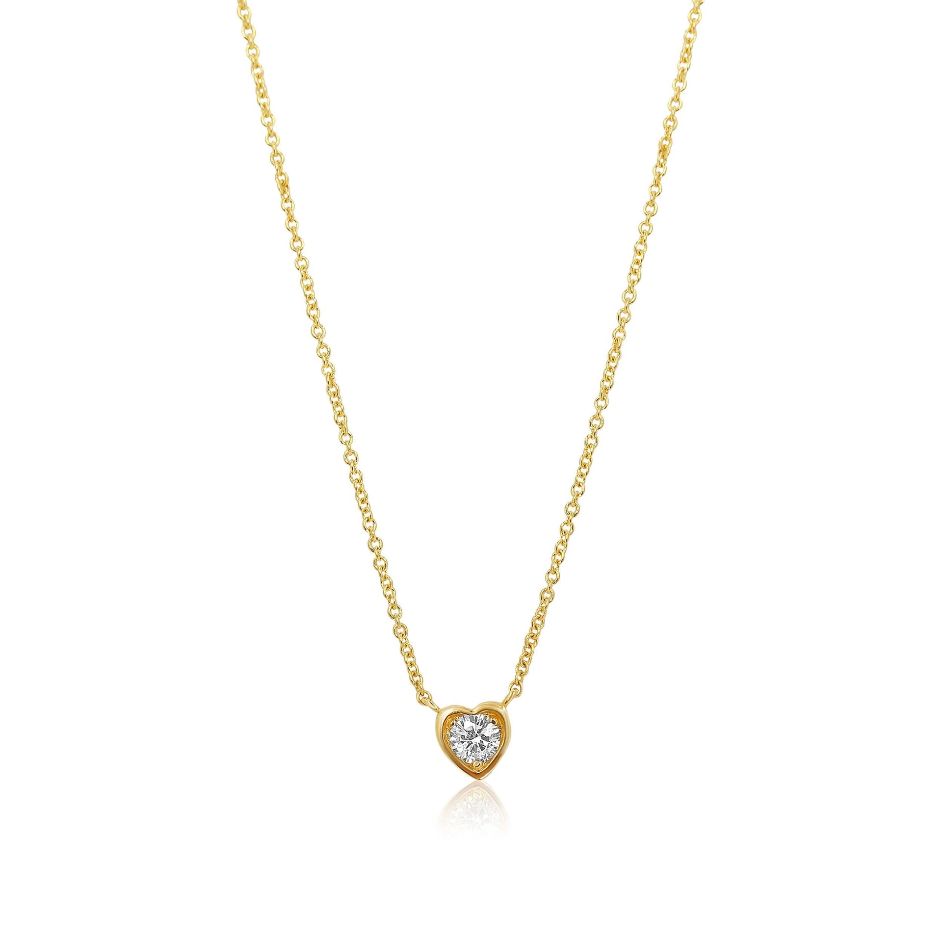 Gold Diamond Heart Necklace