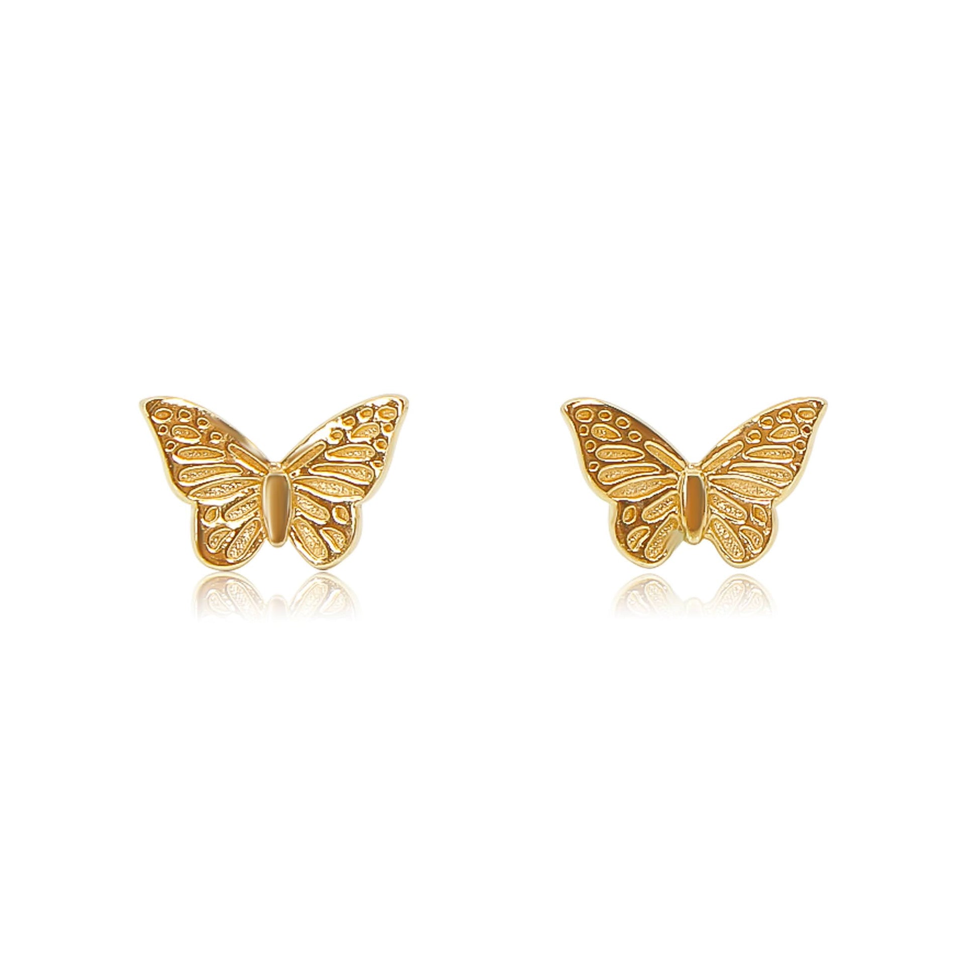 Gold Butterfly Stud Earring