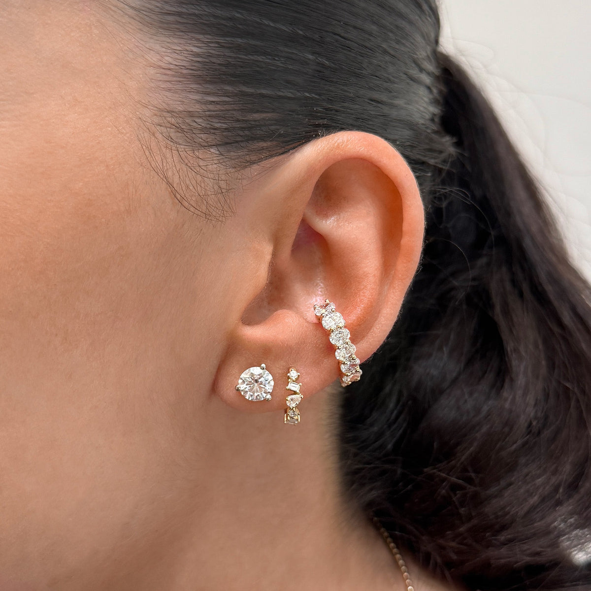 Oval Lab Diamond Ear Cuff