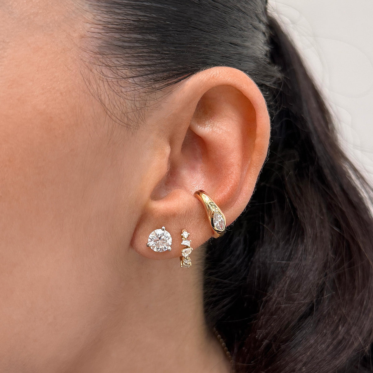 Bezel Marquise Lab Diamond Ear Cuff