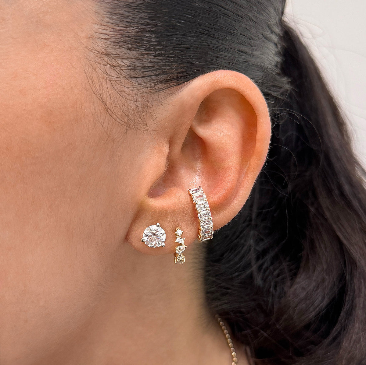 Emerald Cut Lab Diamond Ear Cuff