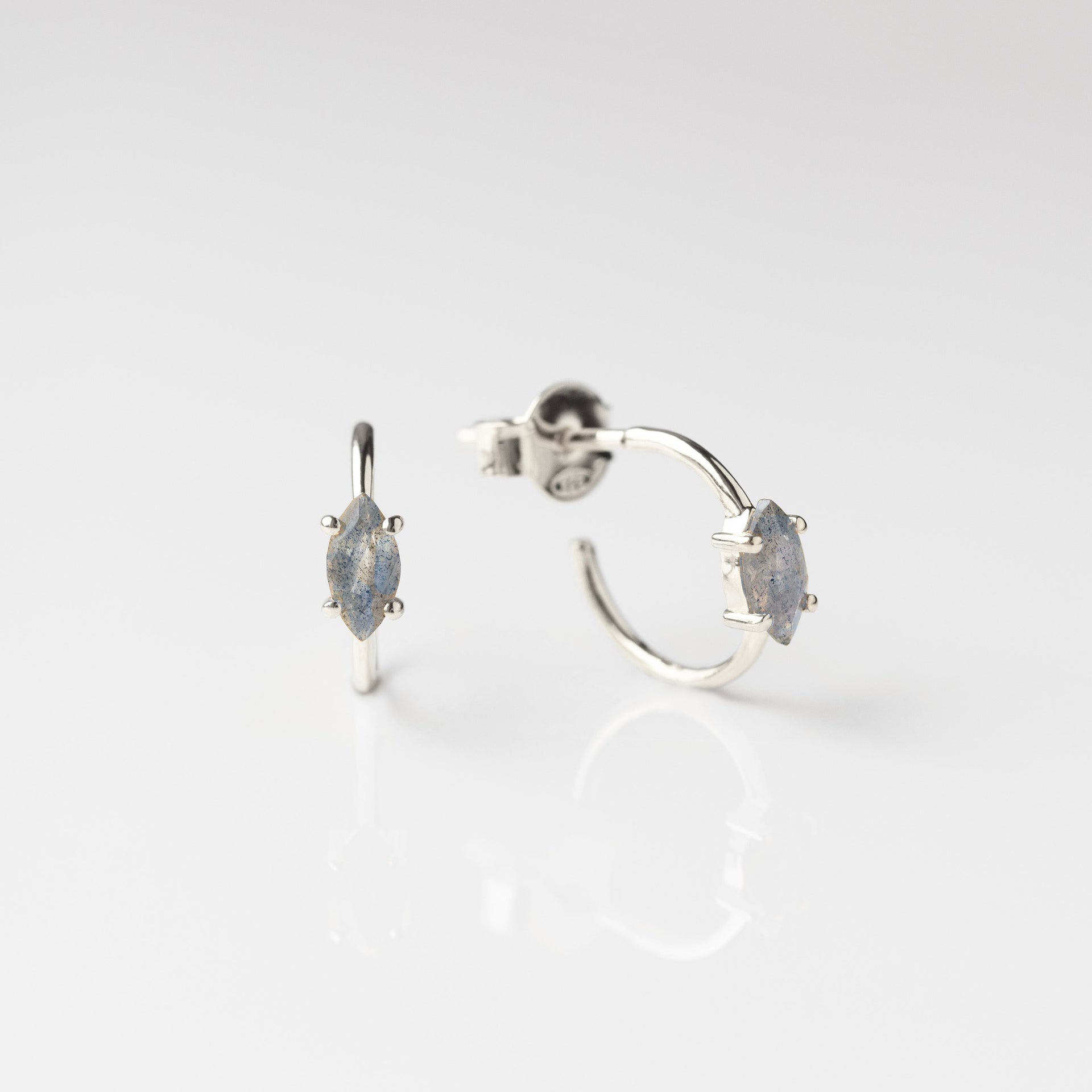 Labradorite Marquise Hoop Earrings