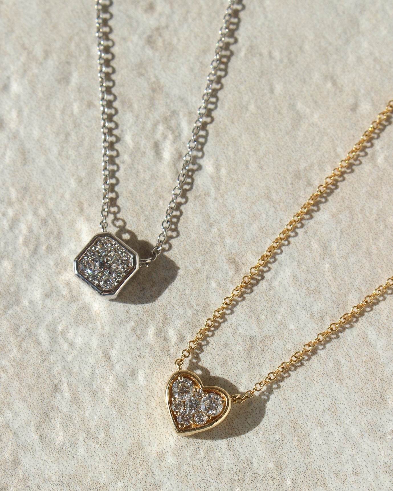 Gold Octagon Diamond Necklace