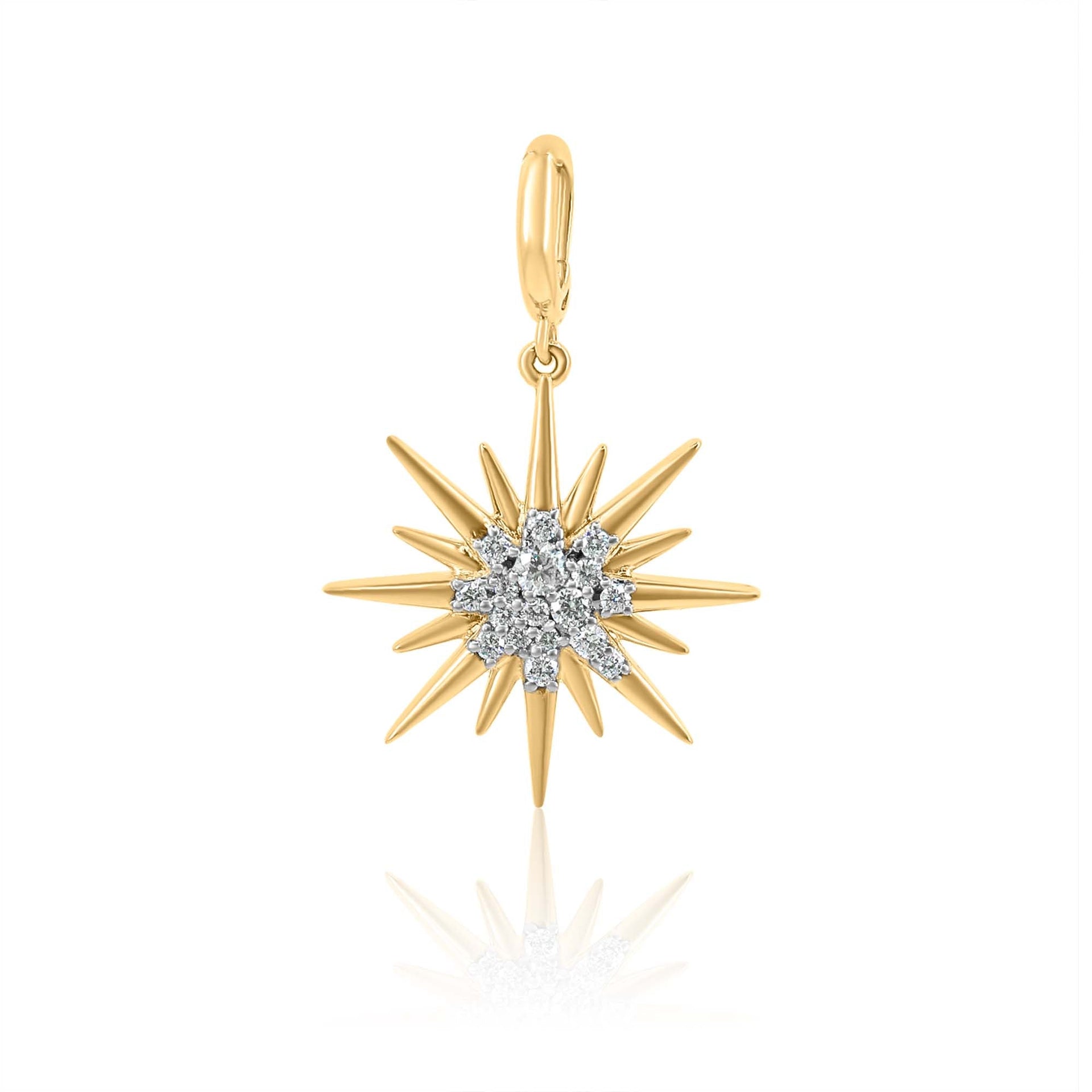 Gold Diamond Starburst Pendant