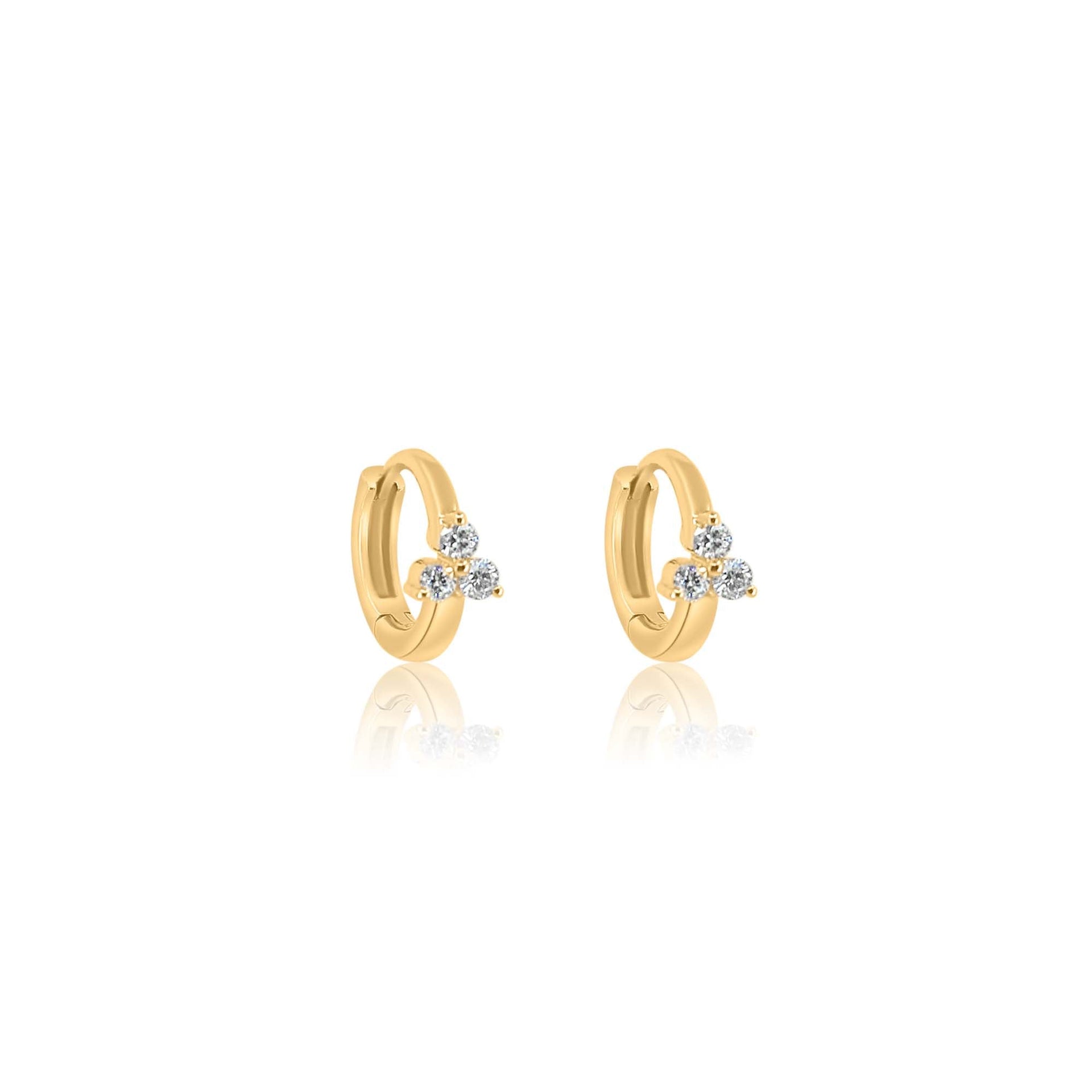 Gold Diamond Trio Hoop Earring