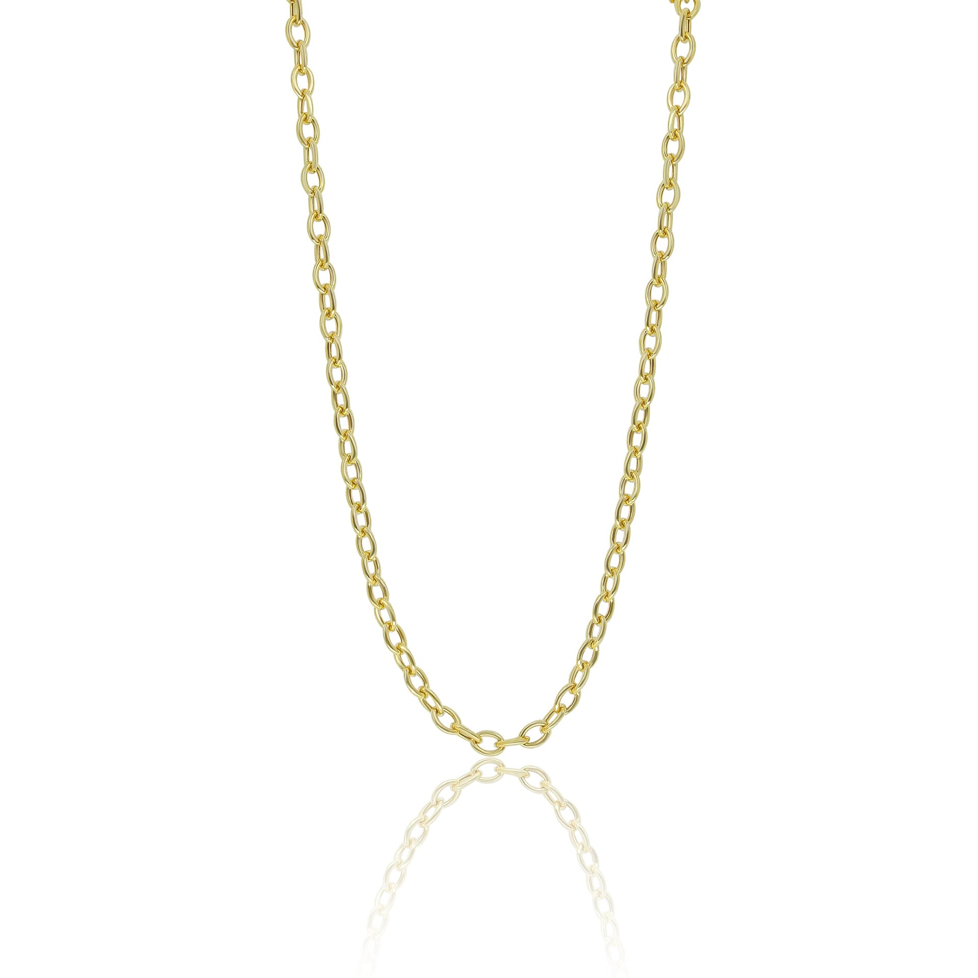 Gold Oval Link Chain Necklace