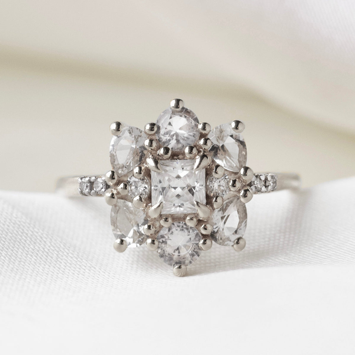 Valerie Moissanite & Sapphire Ring