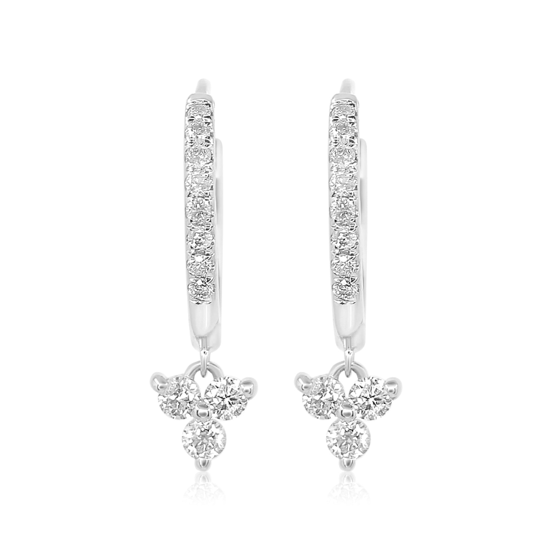 Gold Drop Trio Diamond Hoop Earring