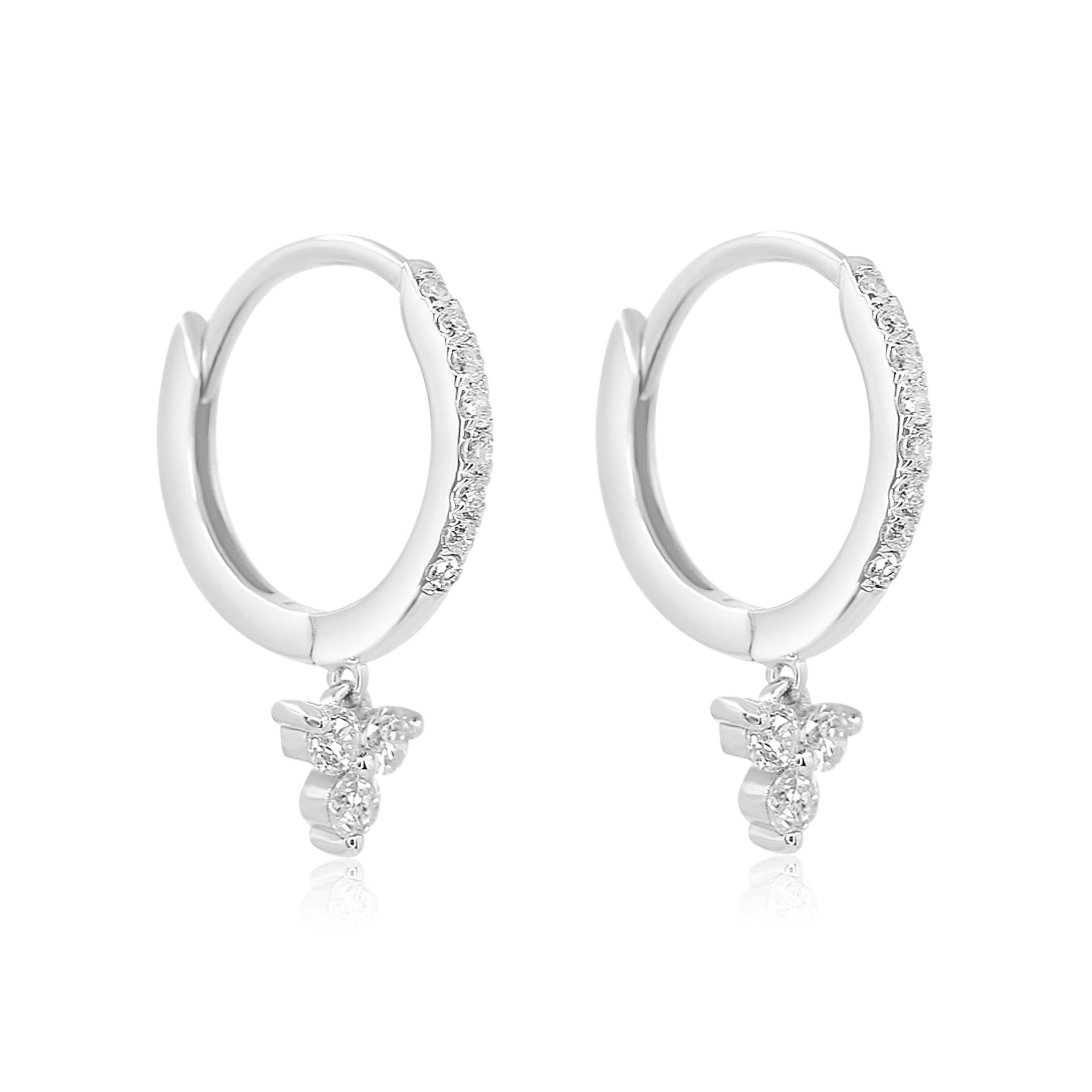 Gold Drop Trio Diamond Hoop Earring