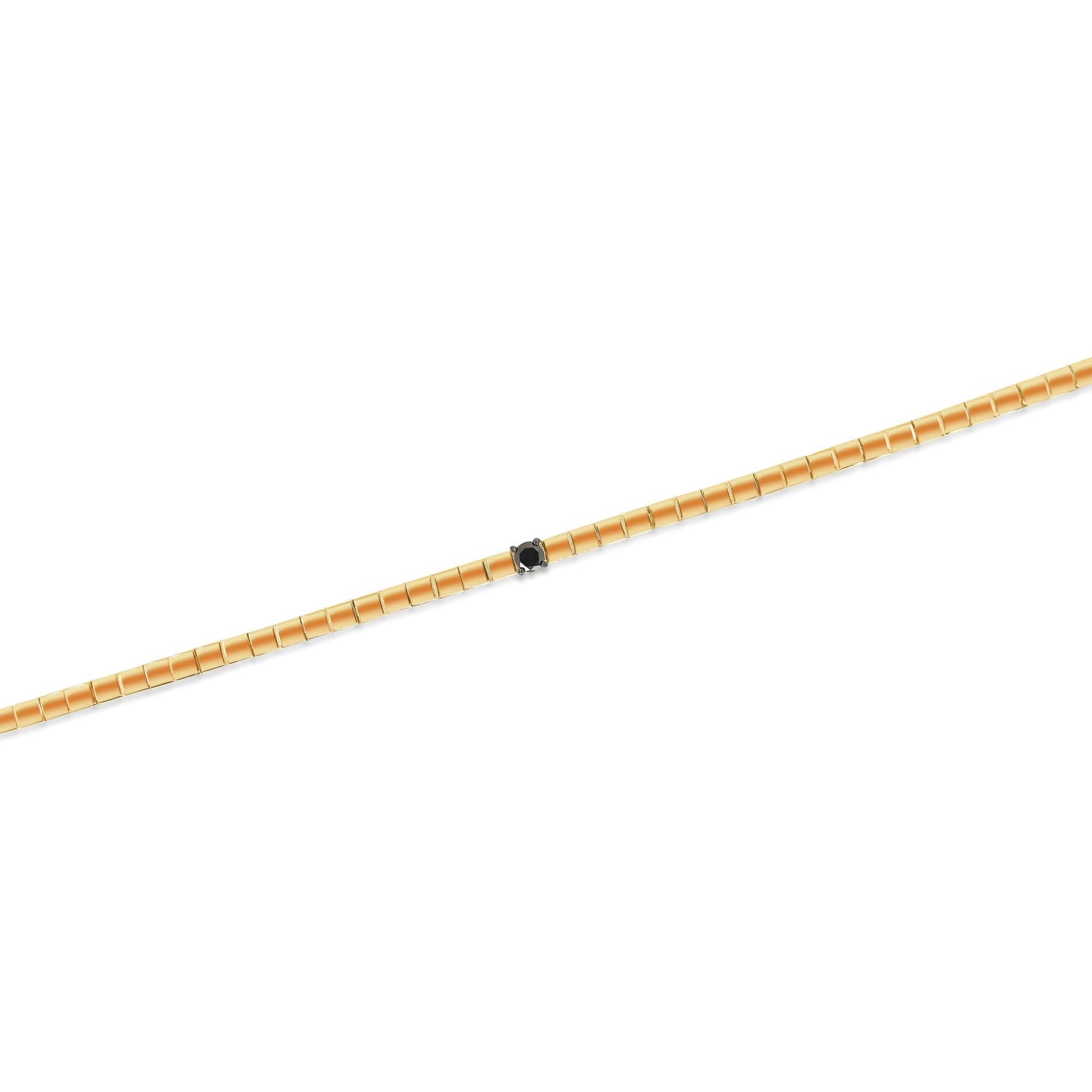 Gold Square Black Diamond Circle Bracelet