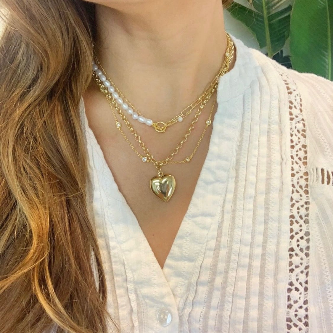 Celeste Chain Necklace Pearl