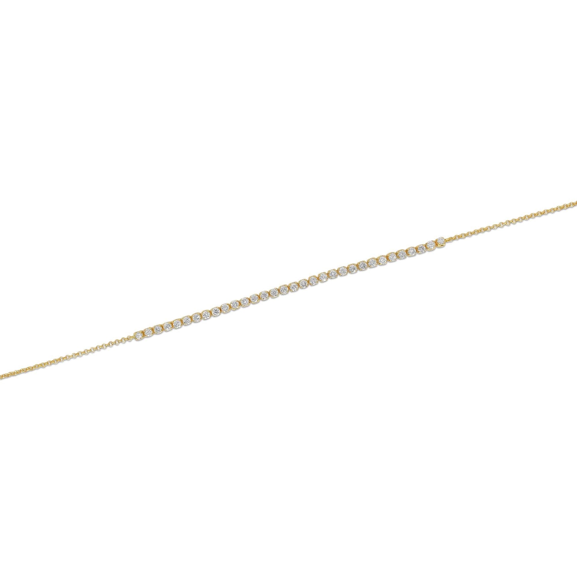 Gold Half Diamond Tennis Bracelet