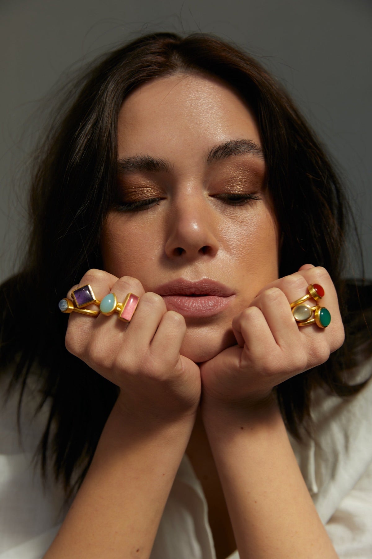 JAIPUR PINK JADE STACKING RING