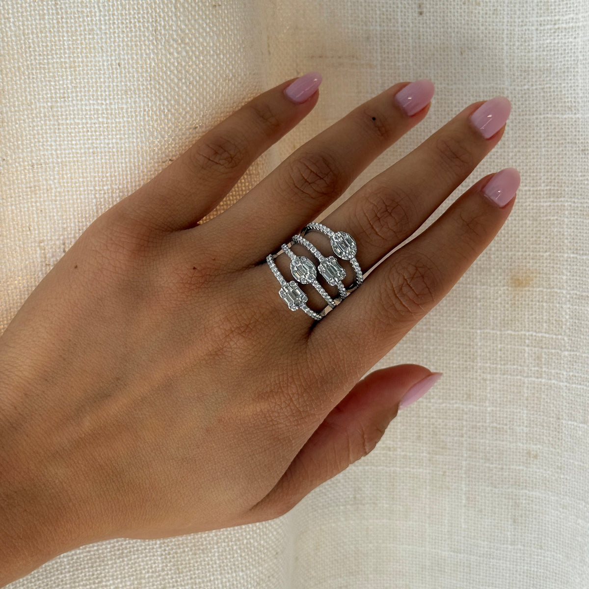 Gold Diamond Multi Shape Ring