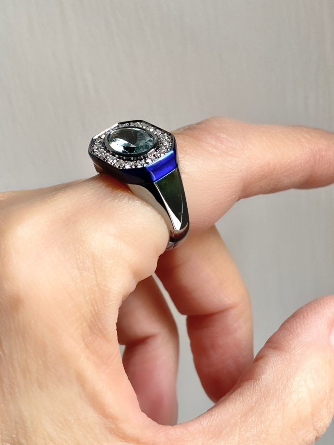 Custom made Blue Rock Ring