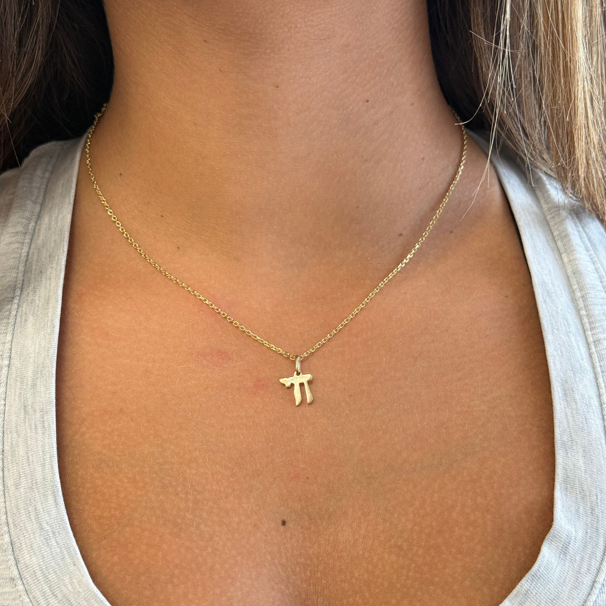 Gold Small Chai Pendant