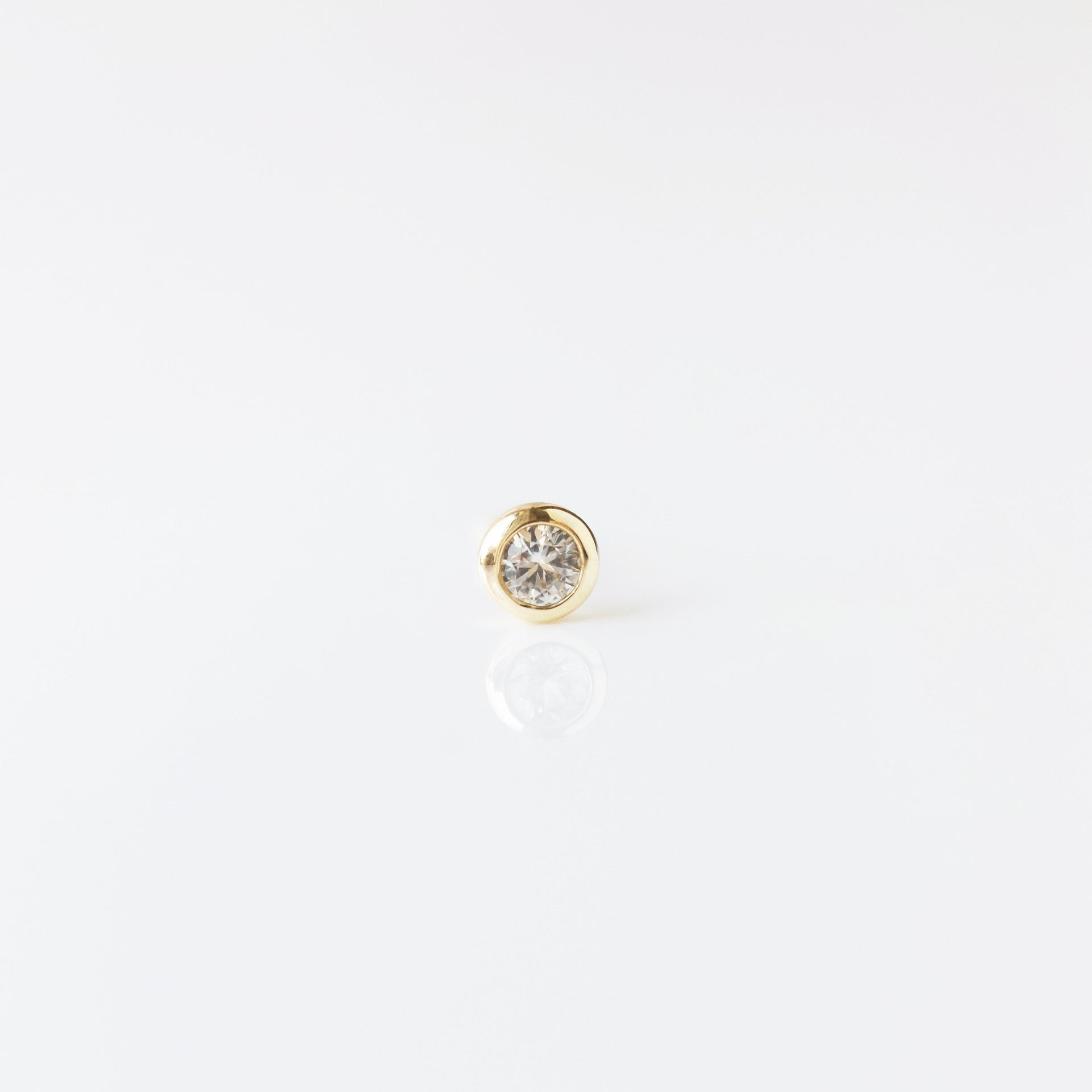 Sapphire Bezel Set Stud Earring