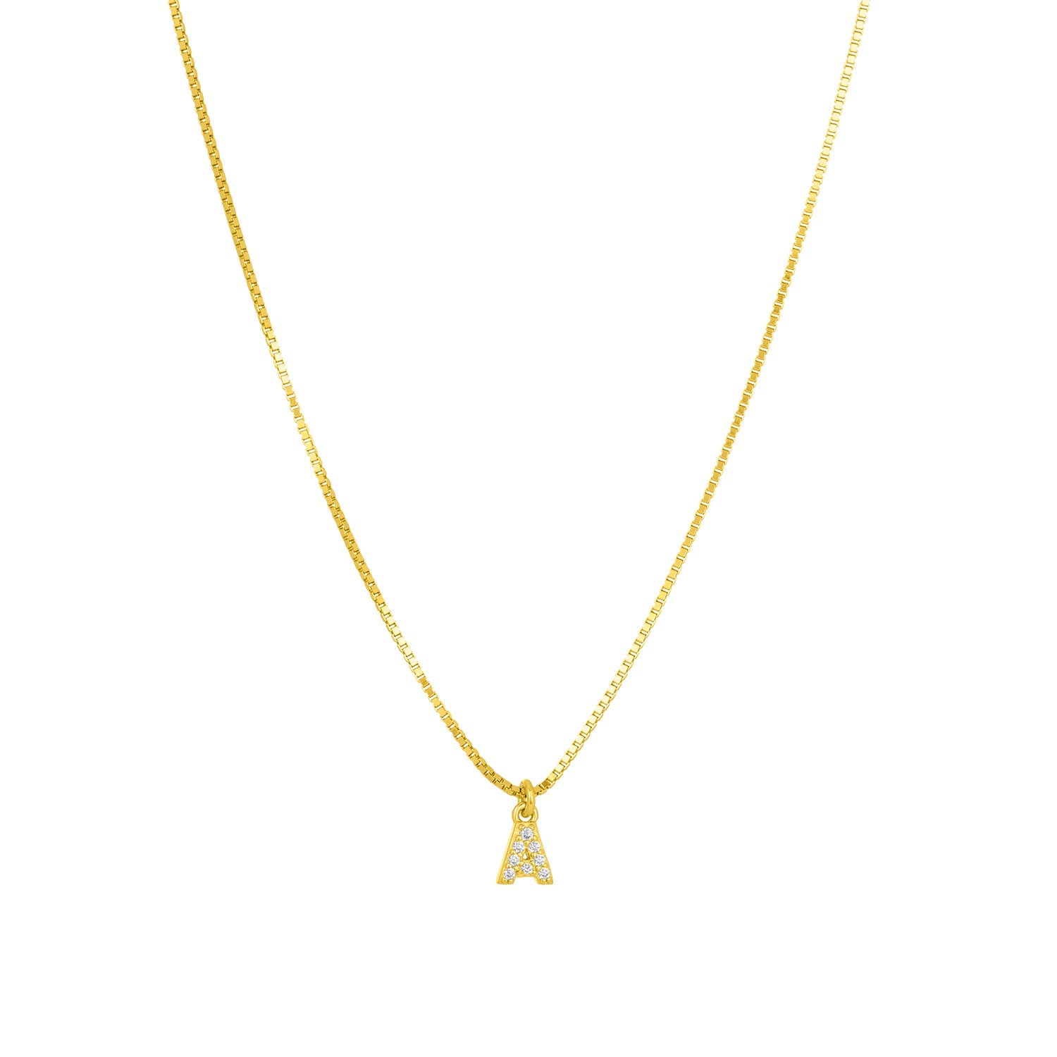 Petite Initial Necklace Gold