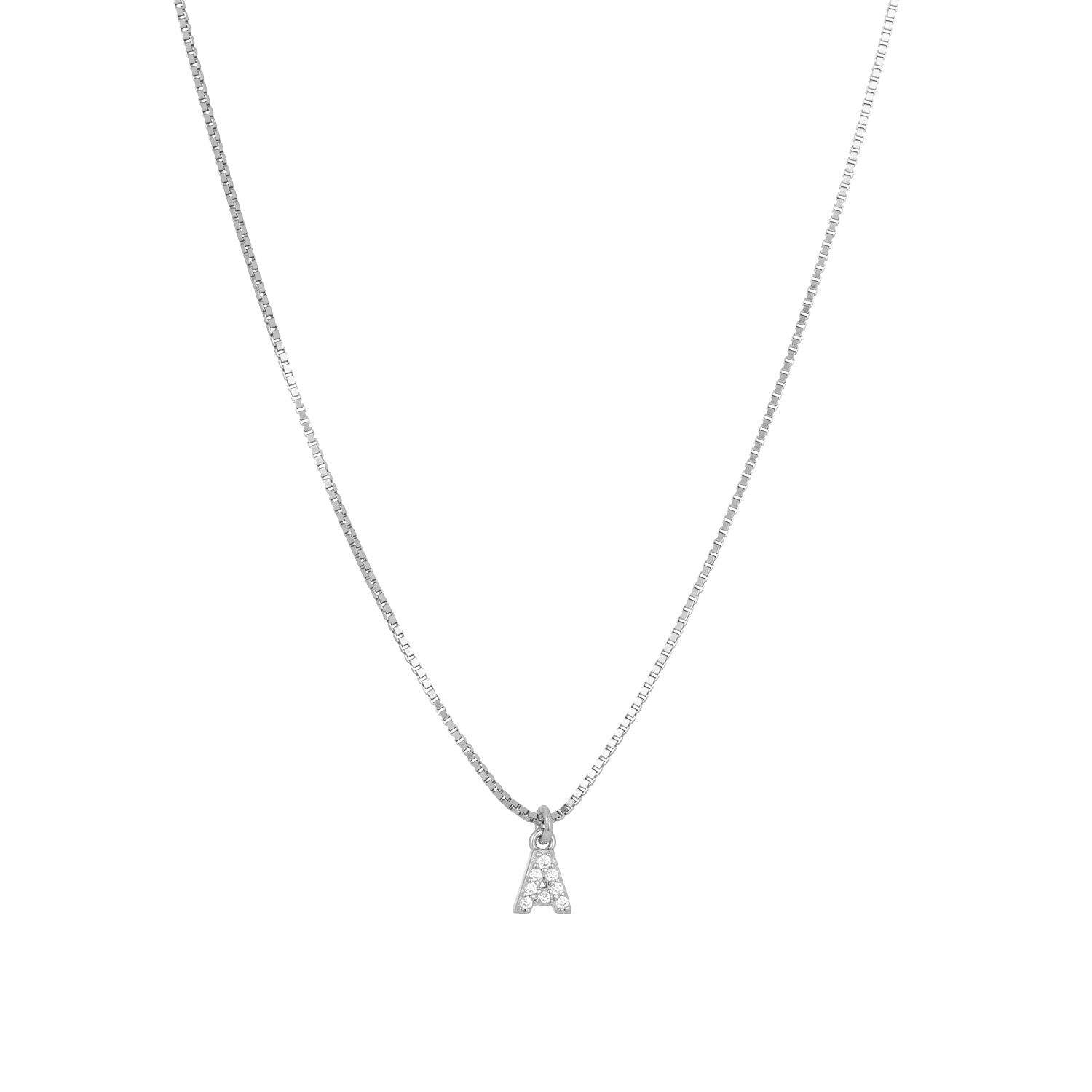 Petite Initial Necklace Silver