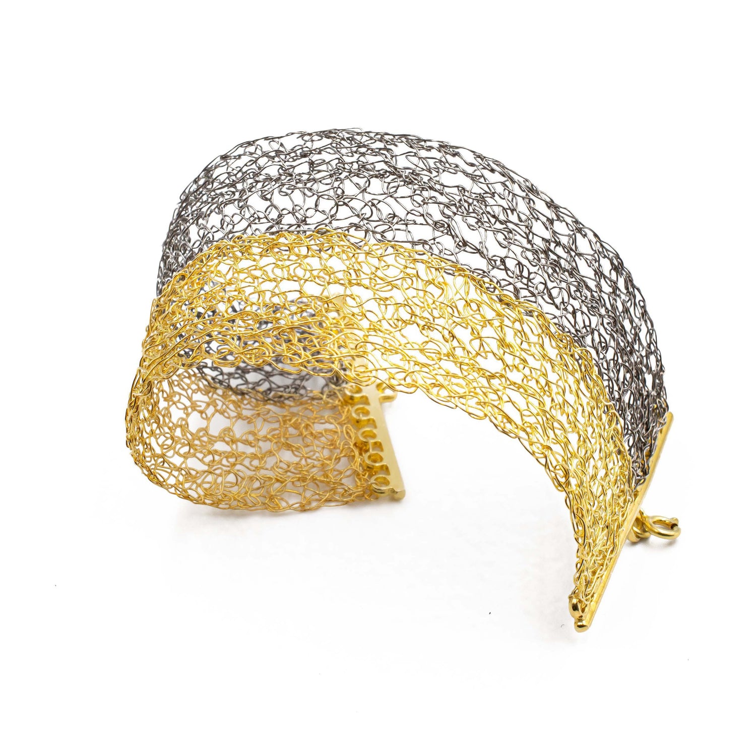 black-rhodium-and-gold-cuff-bracelet