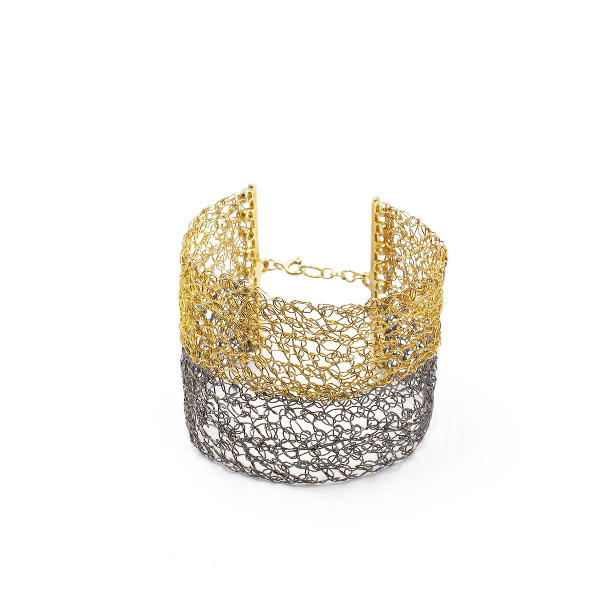 black-rhodium-and-gold-cuff-bracelet