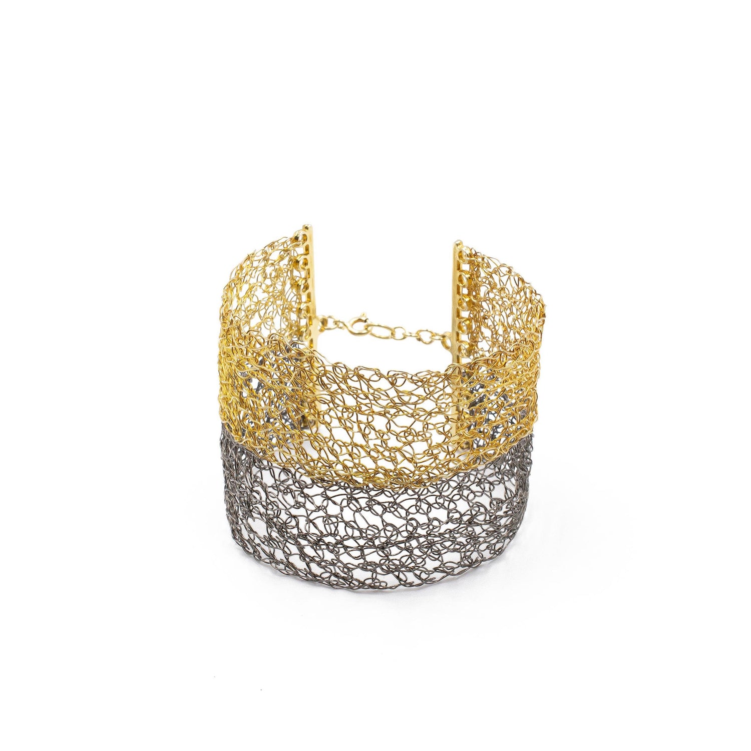 black-rhodium-and-gold-cuff-bracelet