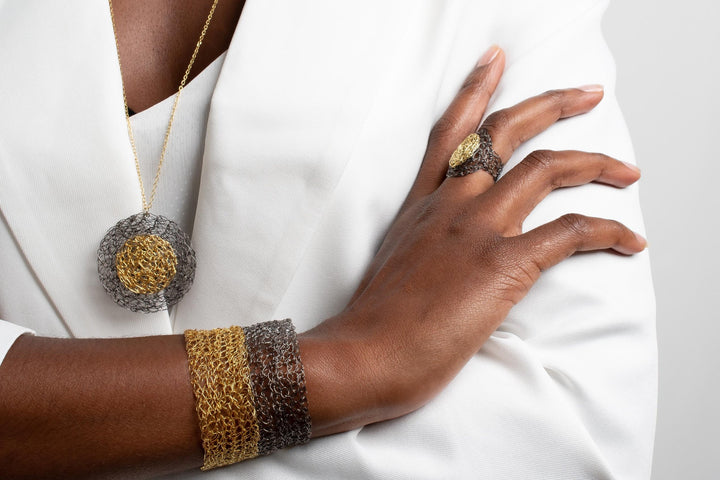 black-rhodium-and-gold-cuff-bracelet