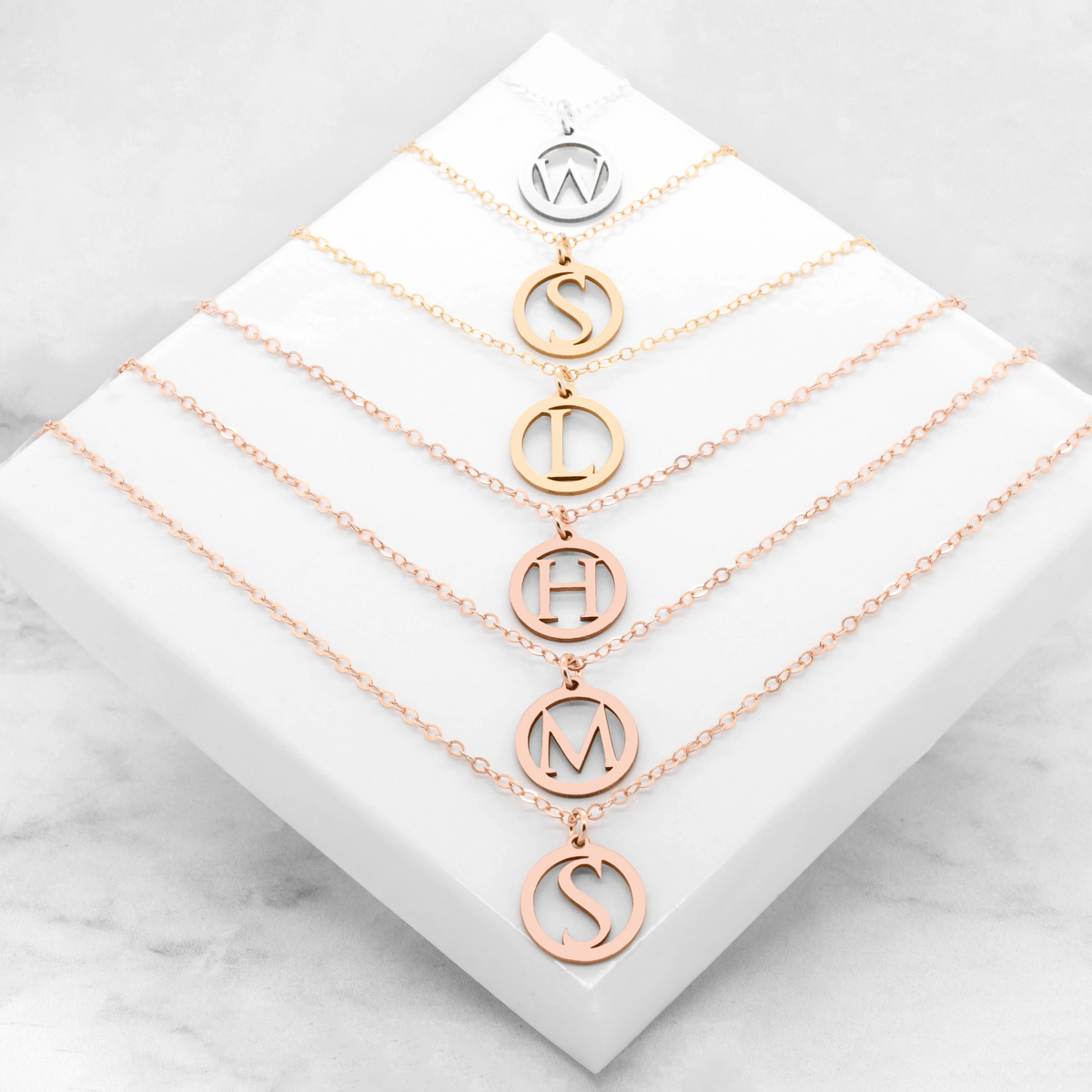 Dainty Initial Pendant Necklace - Test