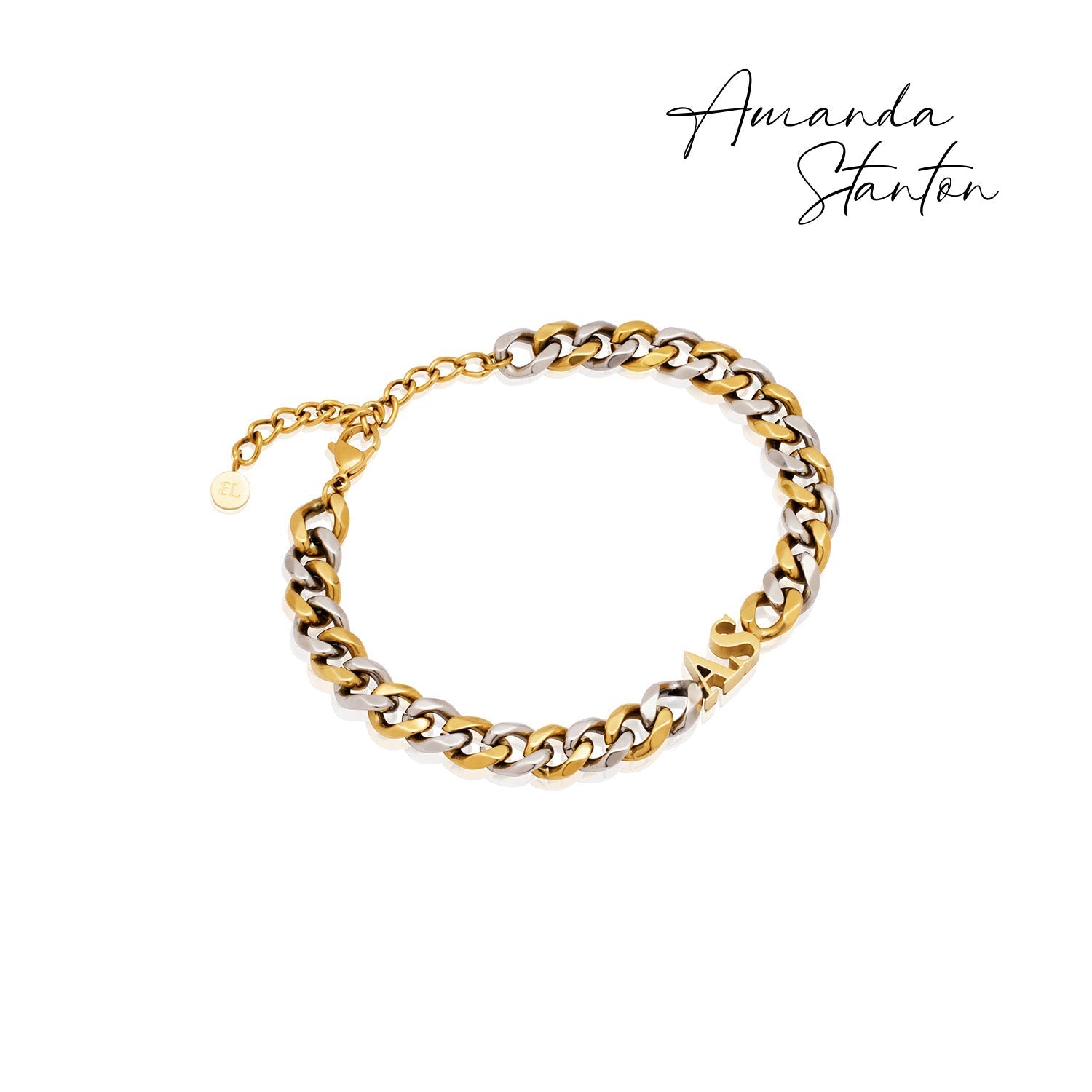 Initial Curb Bracelet (Gold/Silver)