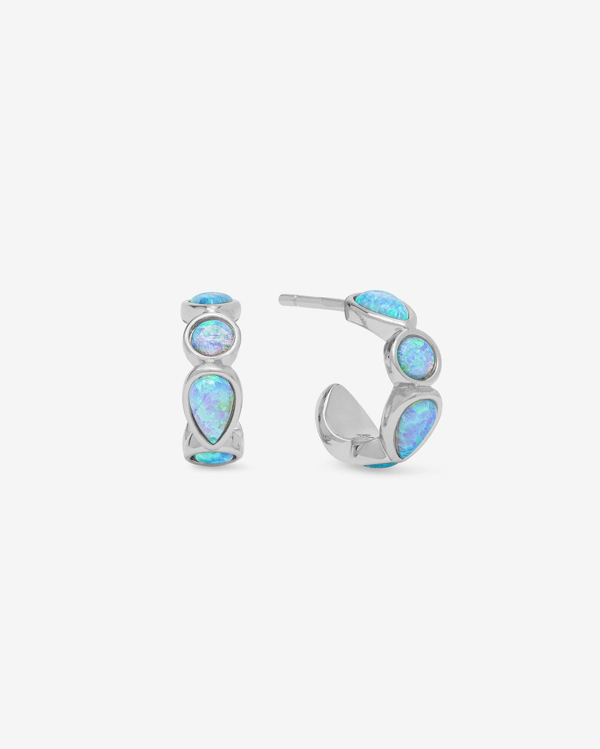 Isla Huggies - Silver|Blue Opal
