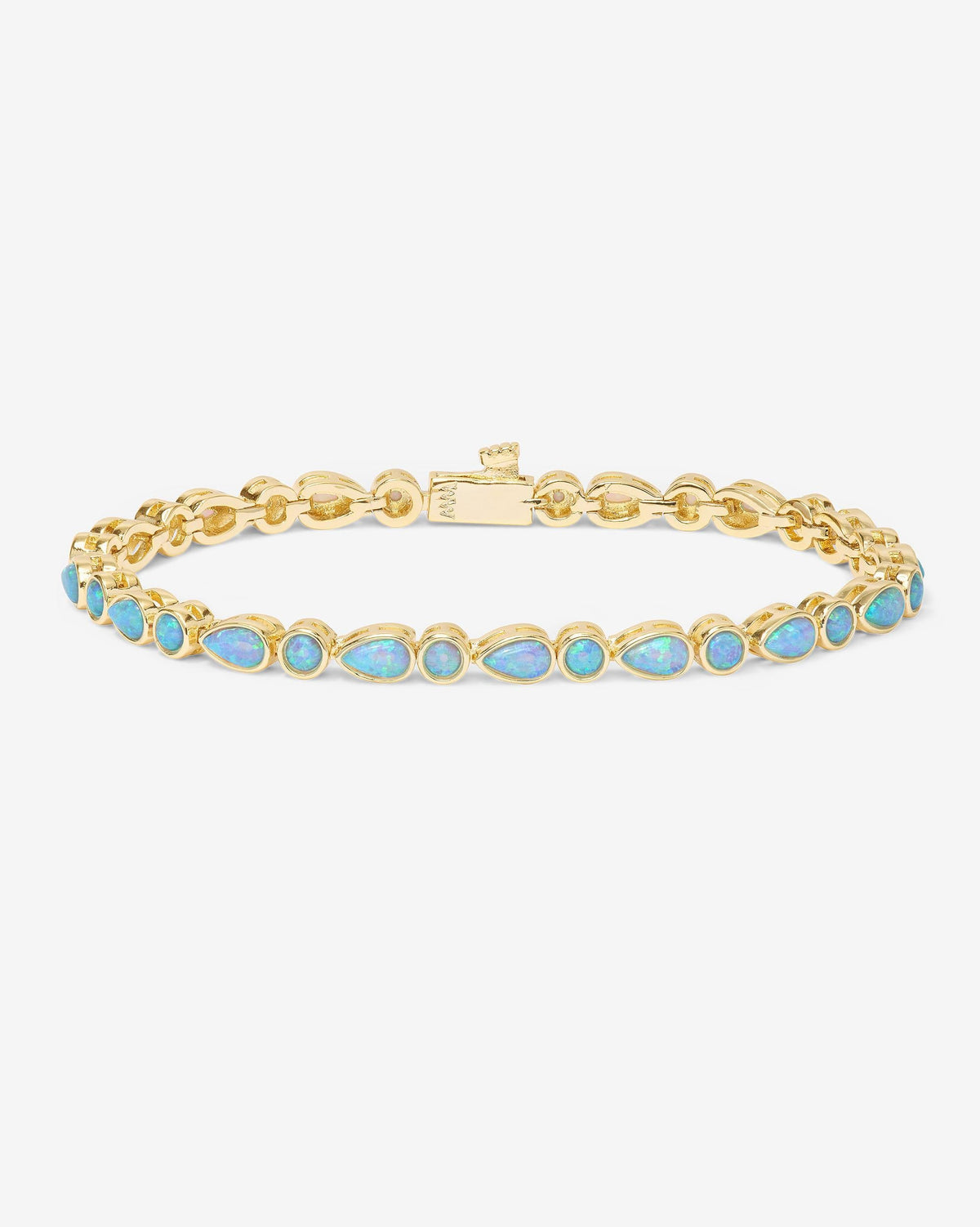Isla Tennis Bracelet 3mm - Gold|Blue Opal