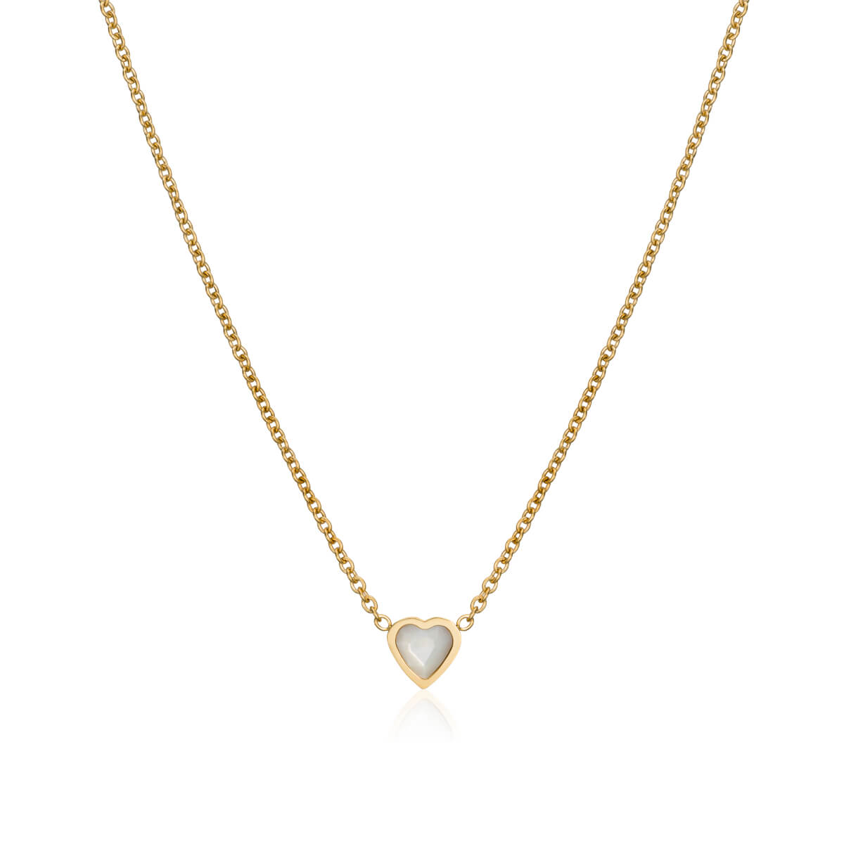 Mini Heart Birthstone Necklace (Gold)