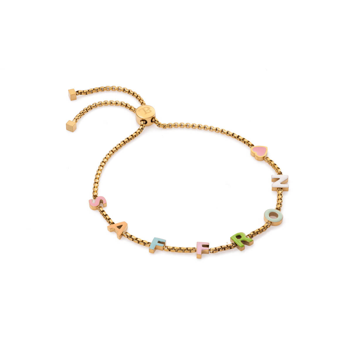 Custom Enamel Name Bracelet (Gold)