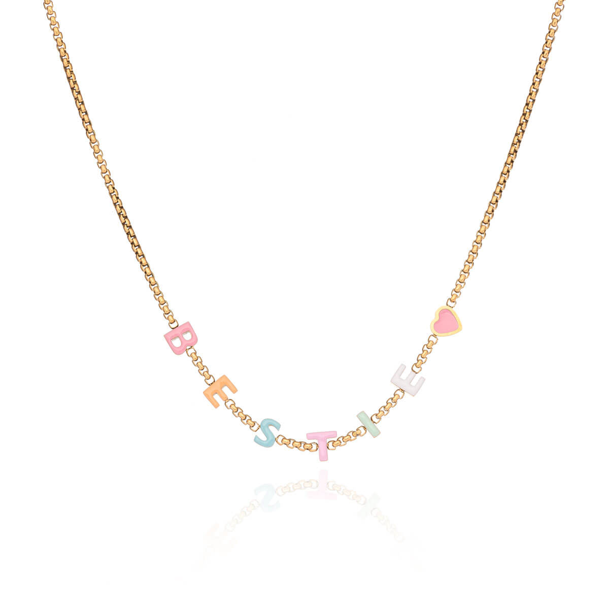 Custom Enamel Name Necklace (Gold)