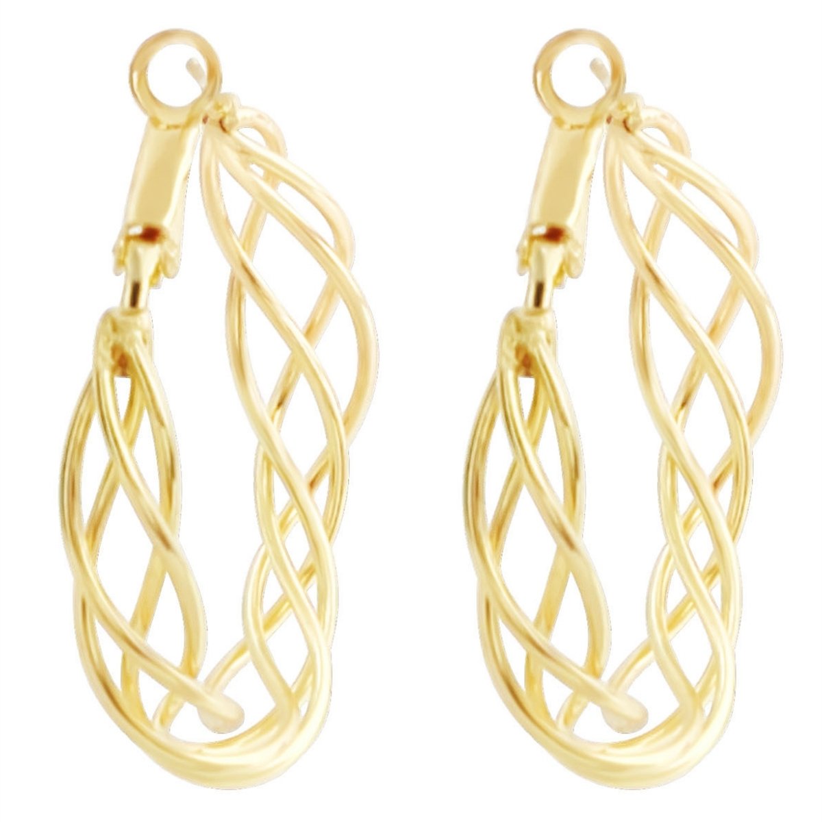 18K Gold-Plated Abstract Nest Hoop Earrings