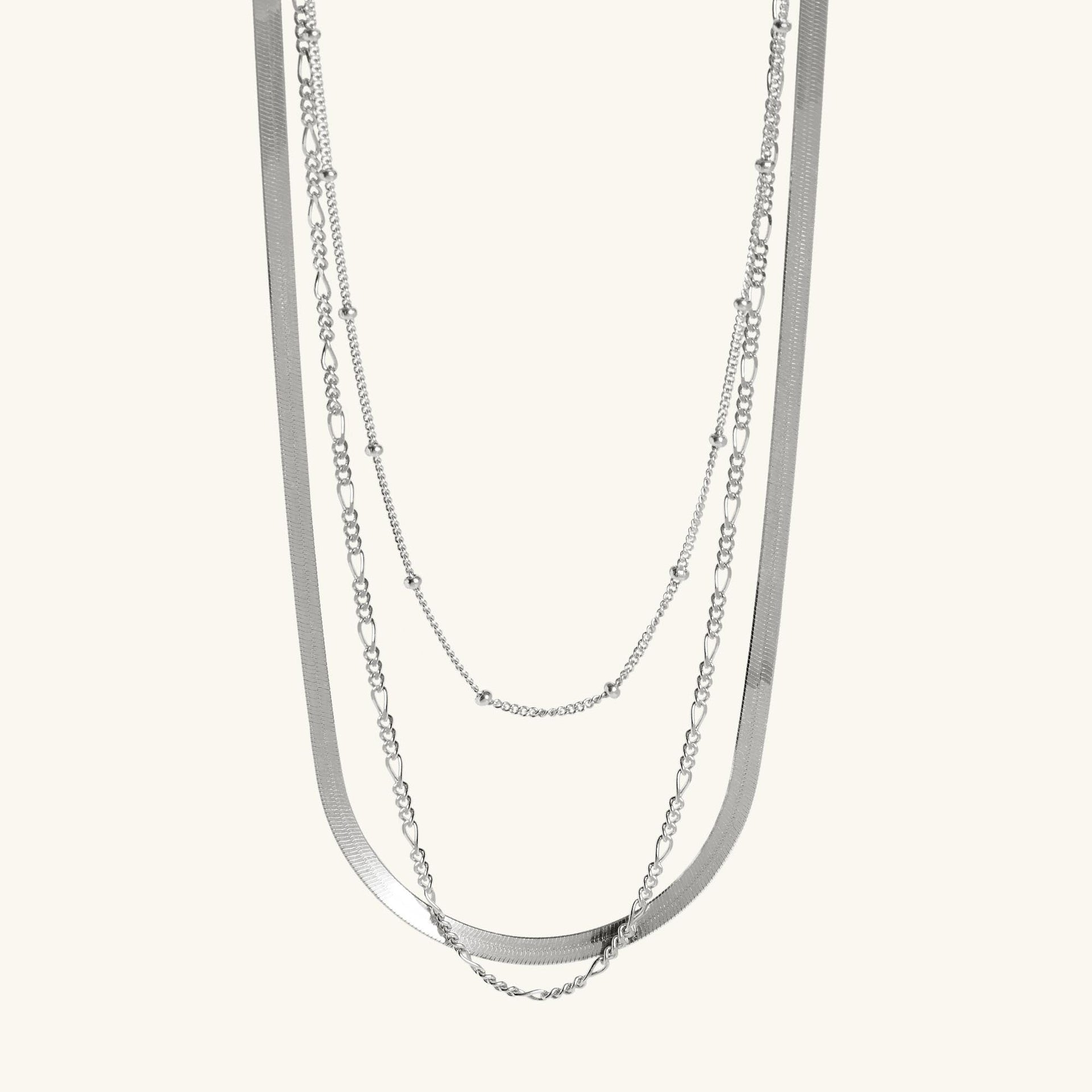 Maximum Impact Necklace Layering Set in Silver
