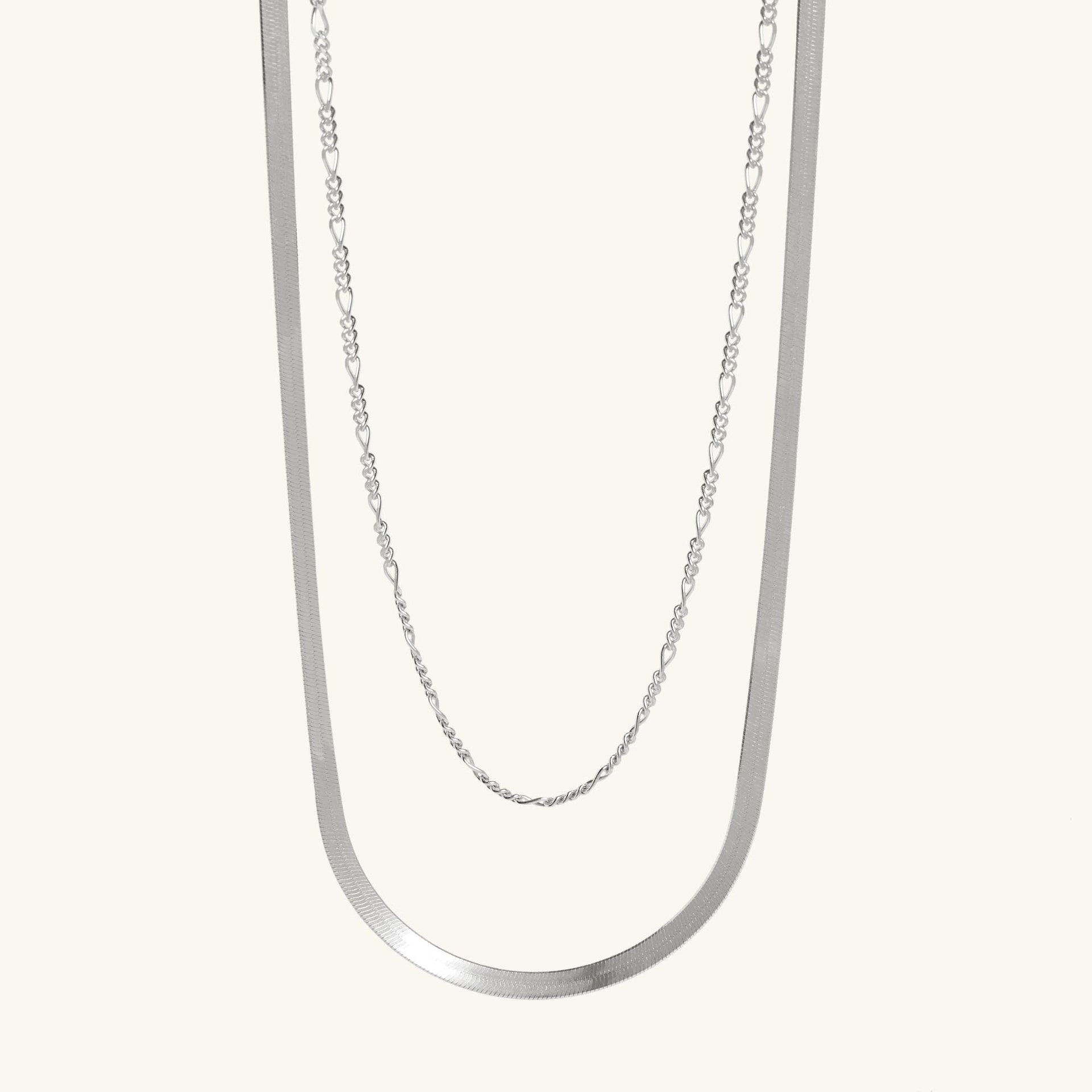 Everyday Necklace Layering Set in Silver