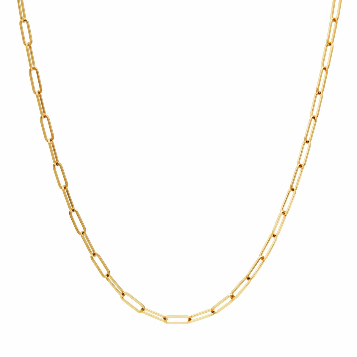 Paper clip necklace, 14K gold