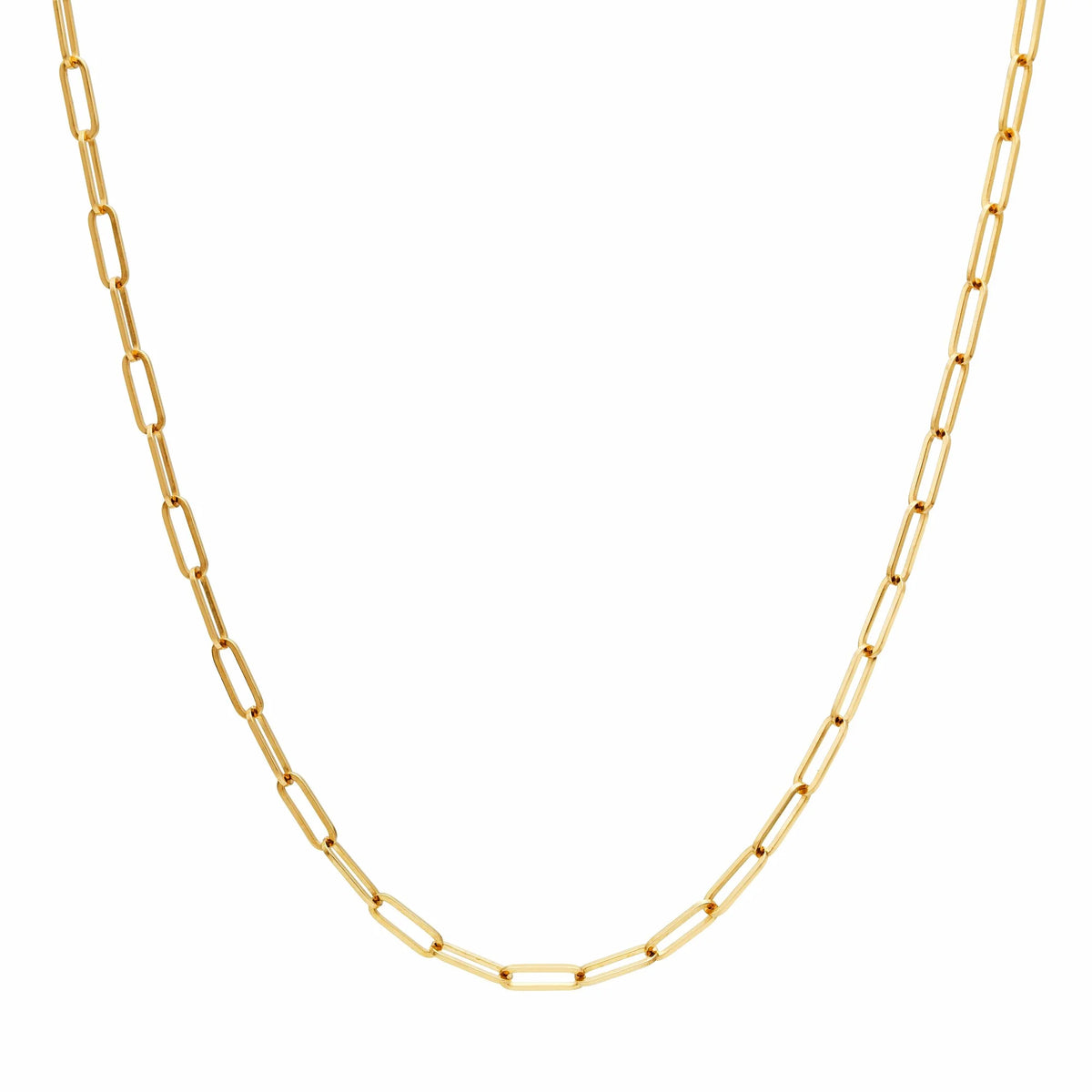 Paper clip necklace, 14K gold