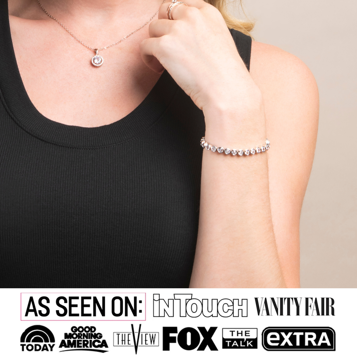 Joelle 18k White Gold Plated Tennis Bracelet with Simulated Diamond Crystals