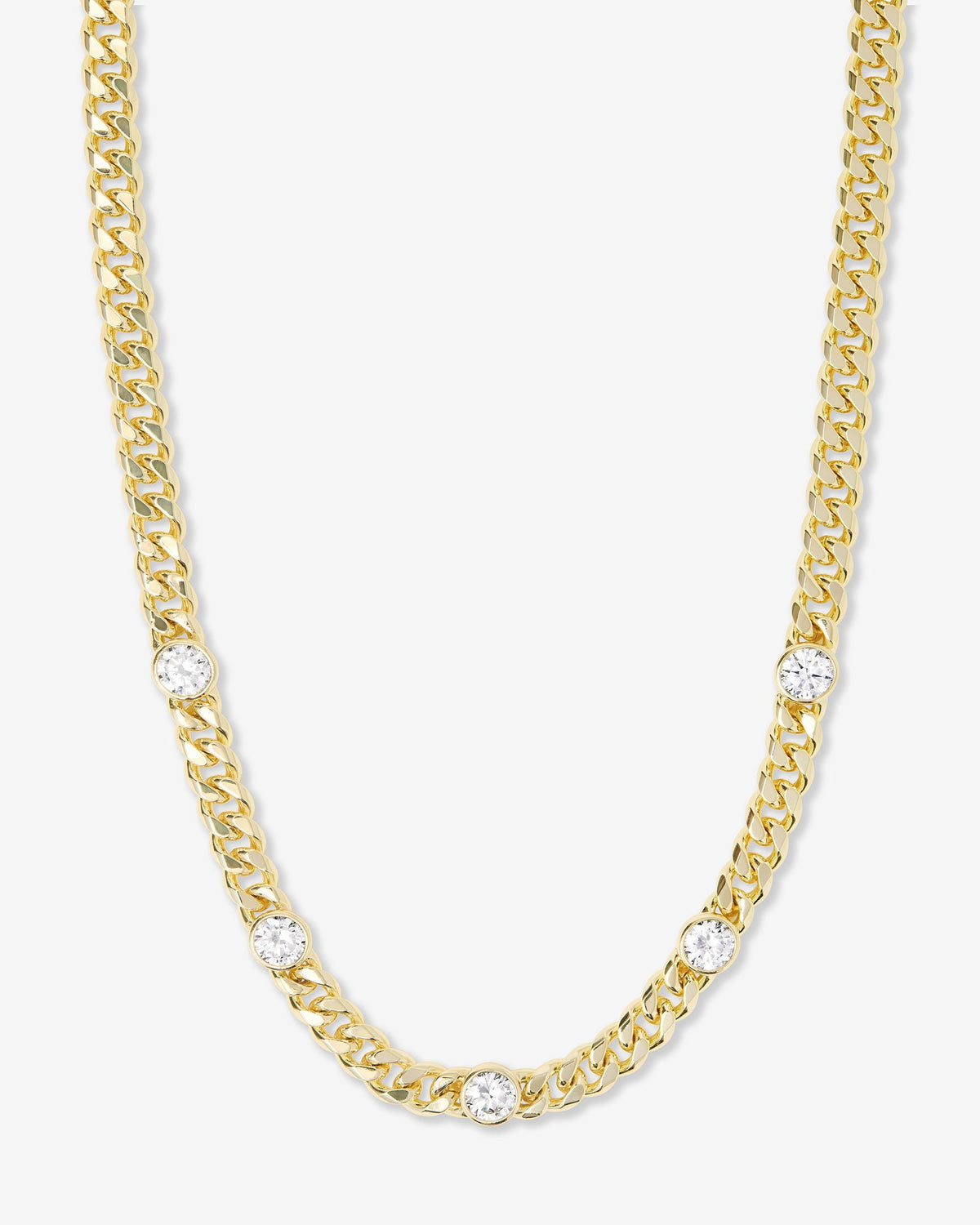 Julian 5 Diamond Necklace 6.8mm - Gold|White Diamondettes
